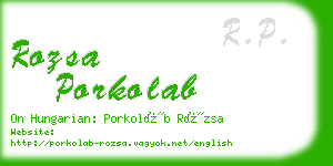 rozsa porkolab business card